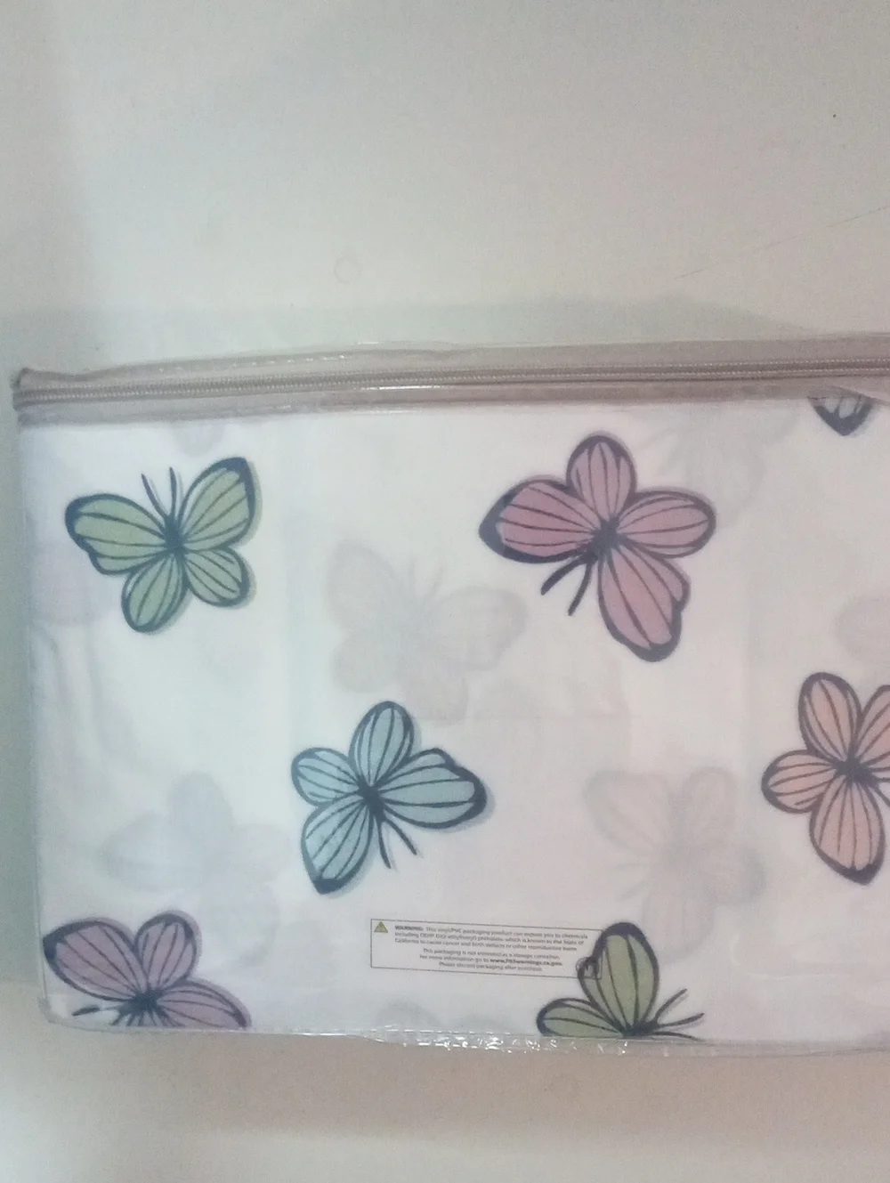 Birchmont 3-Piece Twin Sheet Set  NWT Butterfly Print Pastel Accents